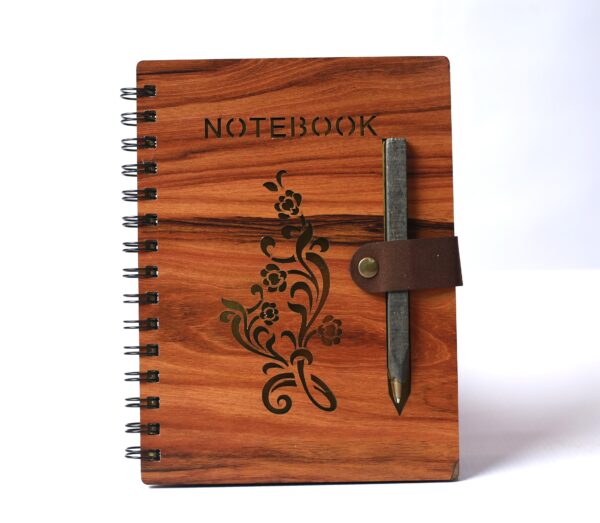 Wooden Diary Notebook in A5 Size